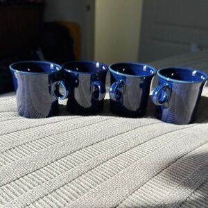 SET OF 4 FIESTA WARE FIESTAWARE  HLC TOM & JERRY MUGS COBALT BLUE
